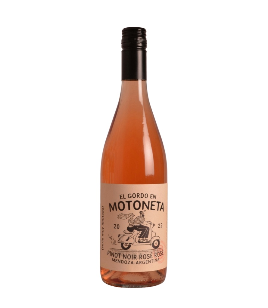 El Gordo en Motoneta Rose Pinot